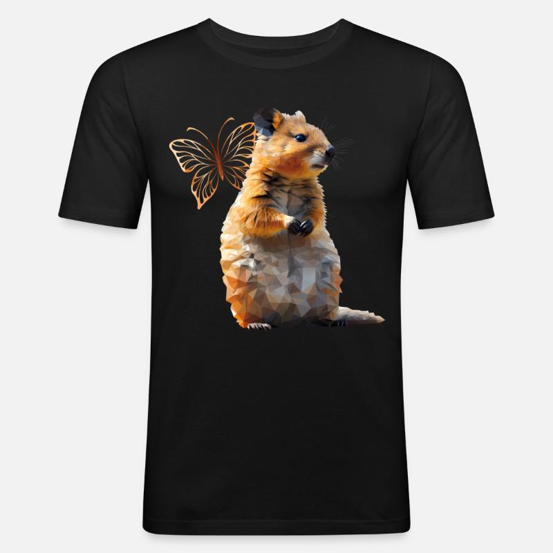 Quokka - Männer Slim Fit T-Shirt - Schwarz