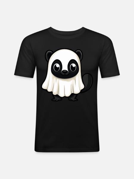 Skunk Halloween Funny Ghost - Men's Slim Fit T-Shirt - black
