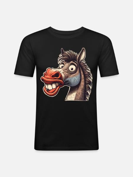 Horse - Men's Slim Fit T-Shirt - black