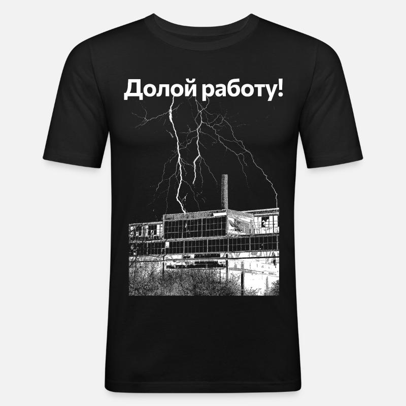 Down with the work! - Men's Slim Fit T-Shirt - black