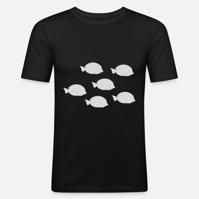 Fisch - Männer Slim Fit T-Shirt - Schwarz