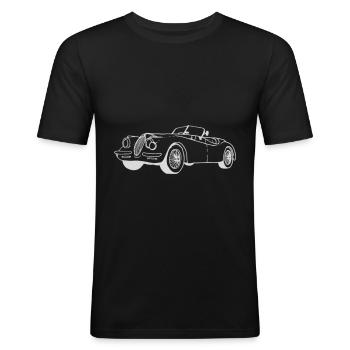 Car classic car - Men's Slim Fit T-Shirt - black - Front - Nik (191cm)