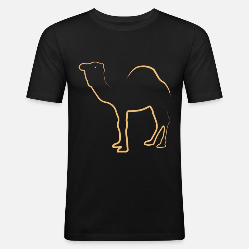Kamel Camel Dromedar - Männer Slim Fit T-Shirt - Schwarz