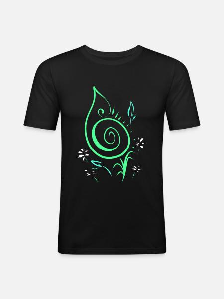 Musical key flower - Men's Slim Fit T-Shirt - black