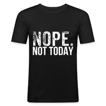 Nope - Men's Slim Fit T-Shirt - black - Front - Nik (191cm)