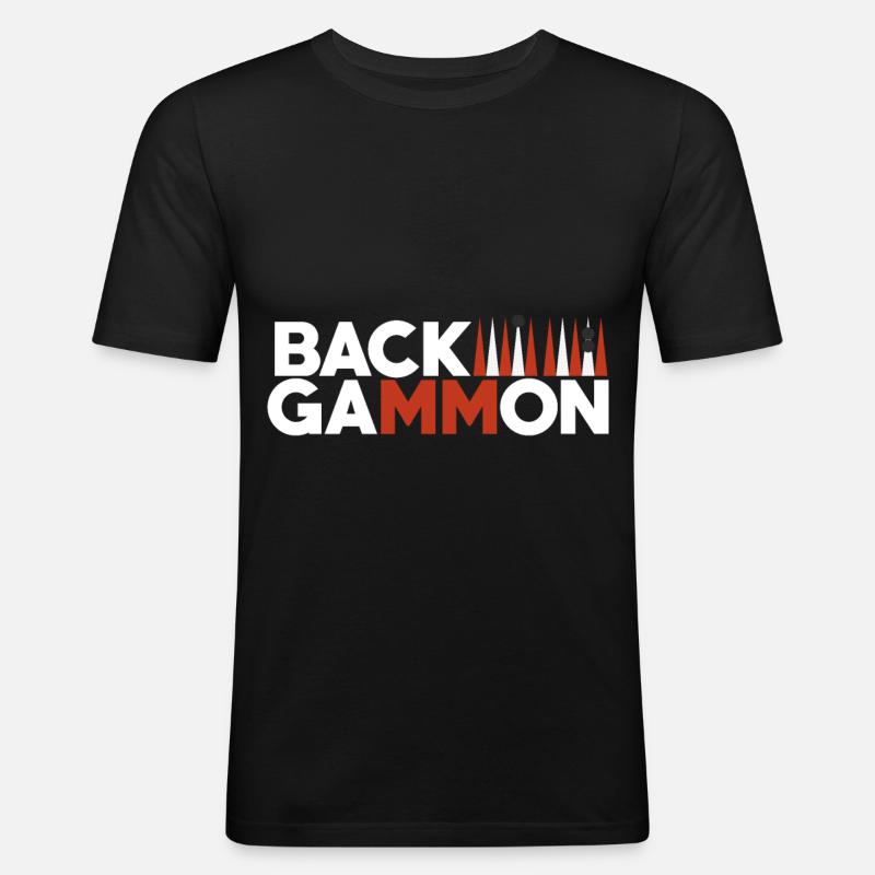 Backgammon Brettspiel Geschenk - Männer Slim Fit T-Shirt - Schwarz