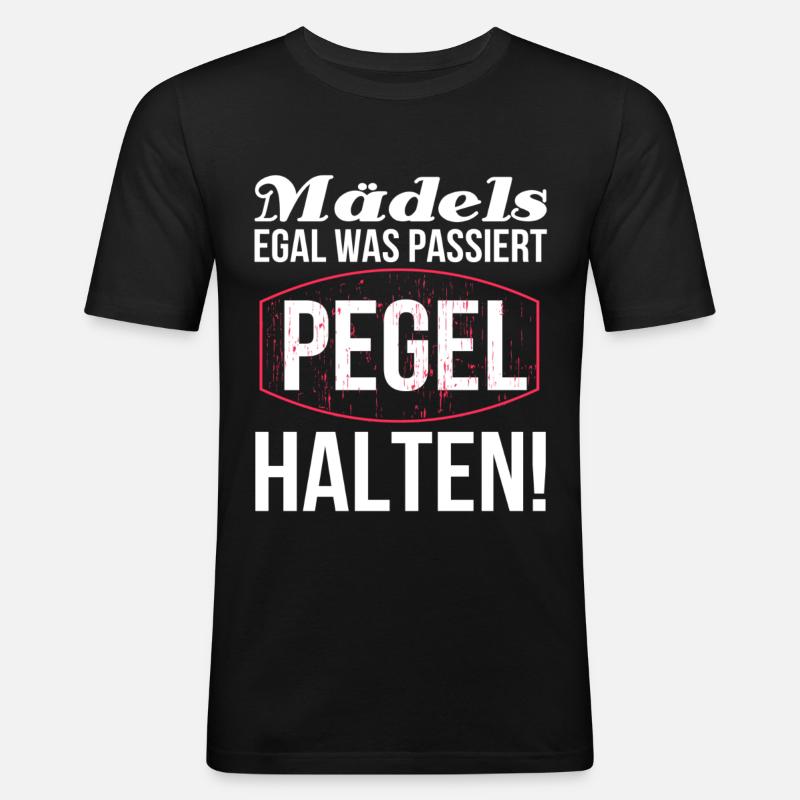 Trinksprüche - Männer Slim Fit T-Shirt - Schwarz