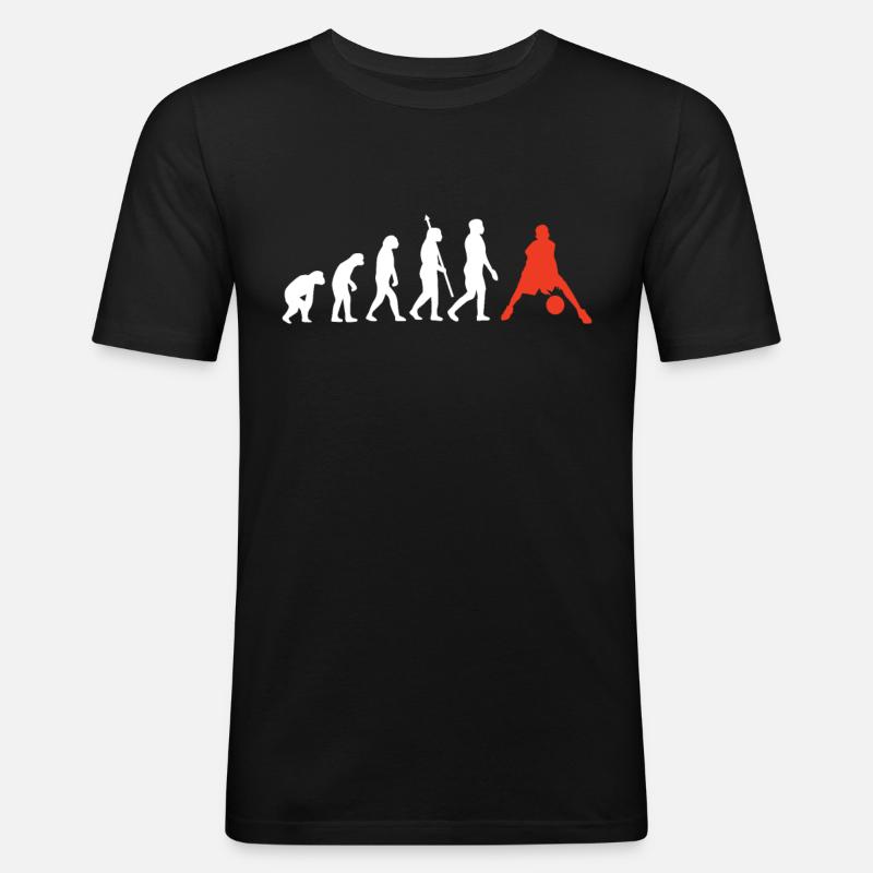 Basketball Basketballer Evolution Basketballdesign - Männer Slim Fit T-Shirt - Schwarz