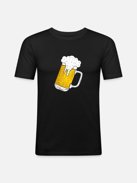 beer - Men's Slim Fit T-Shirt - black