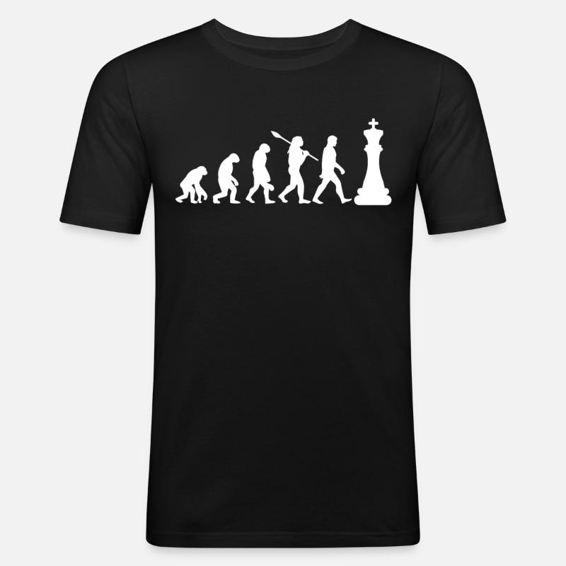 Évolution des échecs - T-shirt près du corps Homme - noir