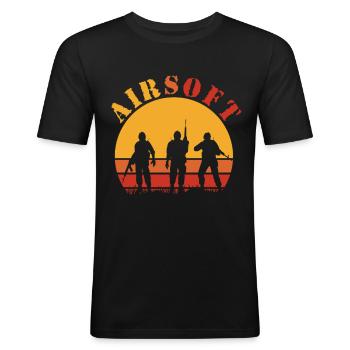 Airsoft - T-shirt près du corps Homme - noir - Devant - Nik (191cm)