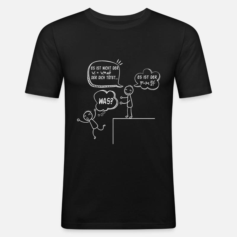 Physiker Formel Fall - Männer Slim Fit T-Shirt - Schwarz