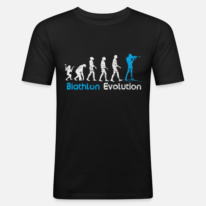 Biathlon Evolution Wintersport Geschenk - Männer Slim Fit T-Shirt - Schwarz