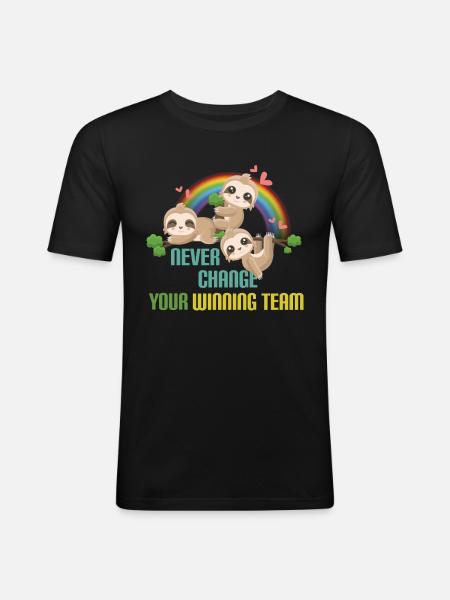 Sloth Team Shirt - Men's Slim Fit T-Shirt - black