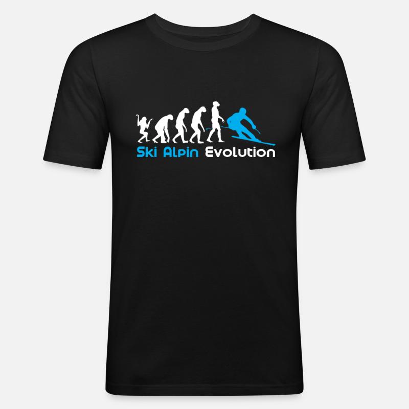Evolution du ski alpin - T-shirt près du corps Homme - noir