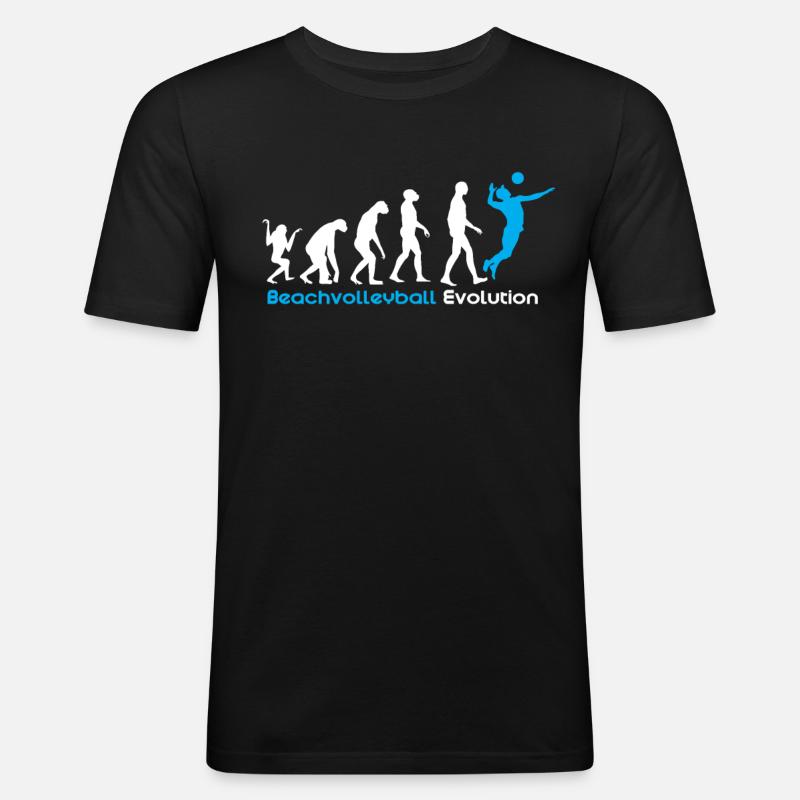 Beachvolleyball Evolution - Männer Slim Fit T-Shirt - Schwarz