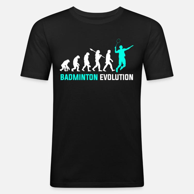 Badminton Evolution - Männer Slim Fit T-Shirt - Schwarz