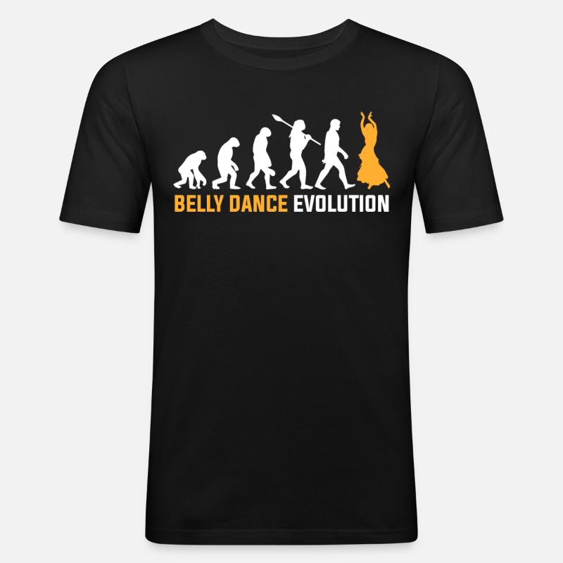 Bauchtanz Evolution - Männer Slim Fit T-Shirt - Schwarz