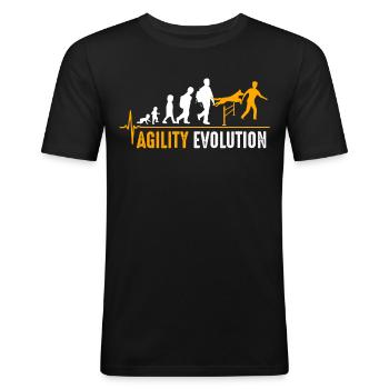 Naissance d'agilité - T-shirt près du corps Homme - noir - Devant - Nik (191cm)