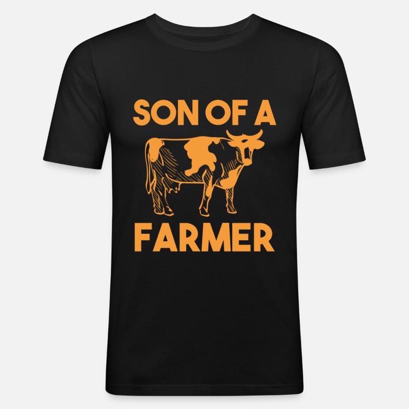Bauer Lustig - Männer Slim Fit T-Shirt - Schwarz