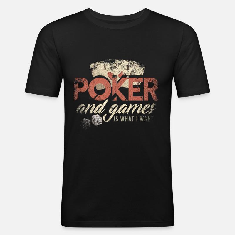 Poker Geschenkidee - Männer Slim Fit T-Shirt - Schwarz
