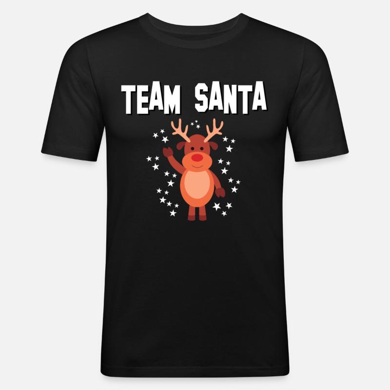 Team Santa - Männer Slim Fit T-Shirt - Schwarz