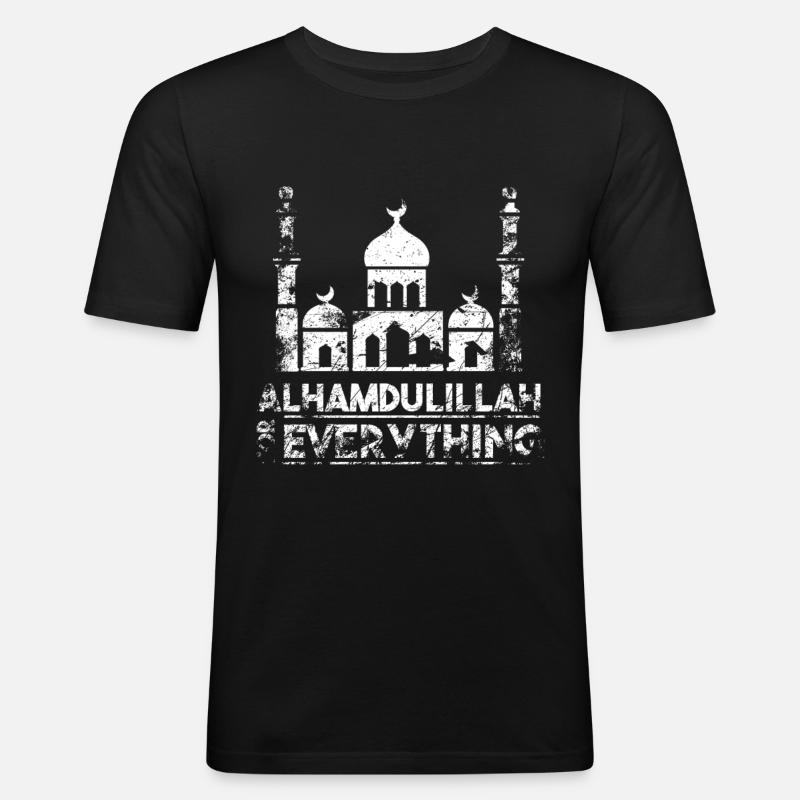Alhamdullah Moschee - Männer Slim Fit T-Shirt - Schwarz