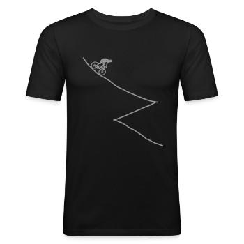 Mountainbiker - Männer Slim Fit T-Shirt - Schwarz - Vorne - Nik (191cm)