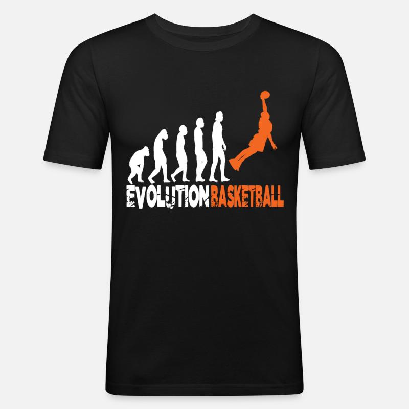 Evolution Basketball - Männer Slim Fit T-Shirt - Schwarz