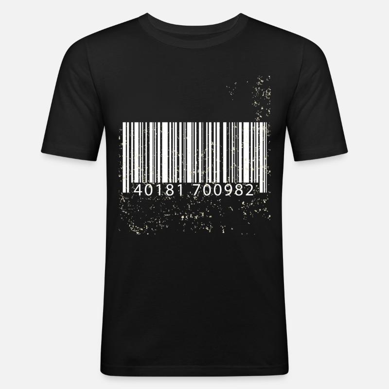 Idée cadeau code barre - T-shirt près du corps Homme - noir