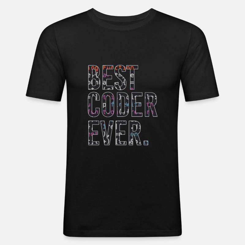 Best programmer code coder - Men's Slim Fit T-Shirt - black