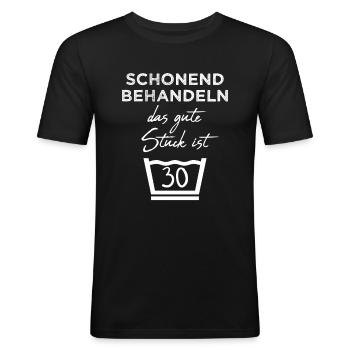 30. Geburtstag Geschenkidee Männer Geburtstag 30 - Männer Slim Fit T-Shirt - Schwarz - Vorne - Nik (191cm)