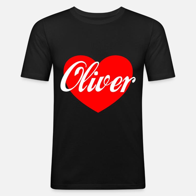 Oliver Geschenkidee Lustig Michael - Männer Slim Fit T-Shirt - Schwarz