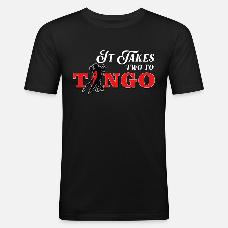 Tango, Tango Tänzer - Männer Slim Fit T-Shirt - Schwarz