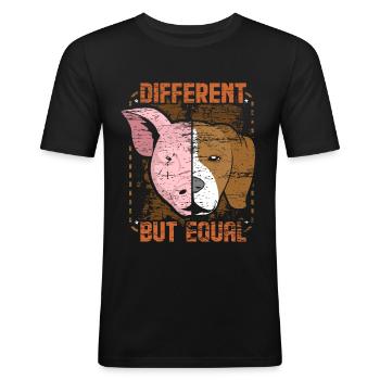 Vegetarier Geschenk - Männer Slim Fit T-Shirt - Schwarz - Vorne - Nik (191cm)