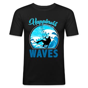 Kitesurfing, kiteboarding - Men's Slim Fit T-Shirt - black - Front - Nik (191cm)