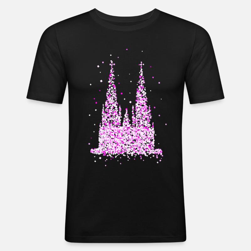 Kölner Dom - Männer Slim Fit T-Shirt - Schwarz