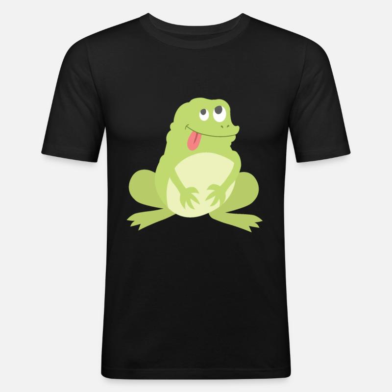 Frosch - Männer Slim Fit T-Shirt - Schwarz