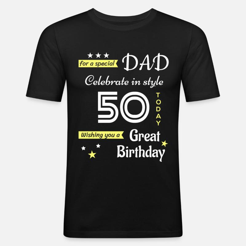 50 ° regalo di compleanno per papà - Maglietta aderente da uomo - nero