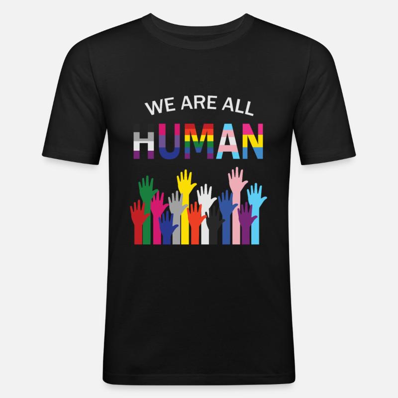 pride flagge - Männer Slim Fit T-Shirt - Schwarz