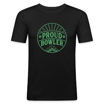 Quilles bowling bowling bowling bowling club - T-shirt près du corps Homme - noir - Devant - Nik (191cm)