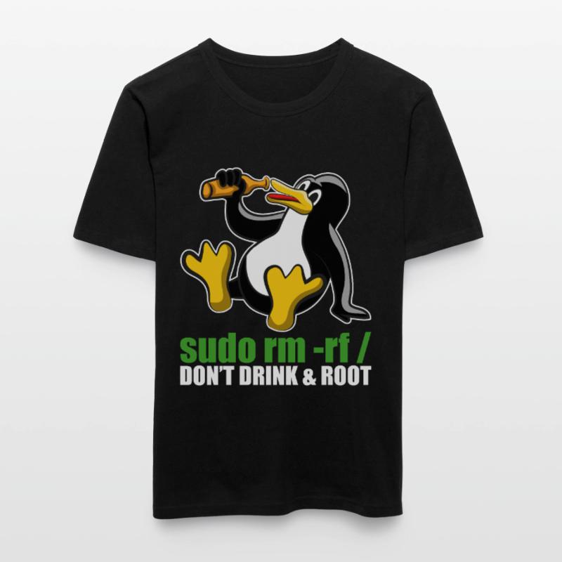 Sudo Rm Root Linux Tux Unix Insider Programmierer Männer Slim Fit T-Shirt