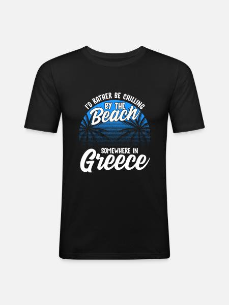 Greece - Men's Slim Fit T-Shirt - black