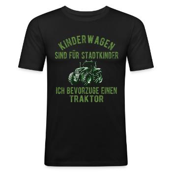 Landwirt Bauer Landwirtschaft Bauernhof - Männer Slim Fit T-Shirt - Schwarz - Vorne - Nik (191cm)