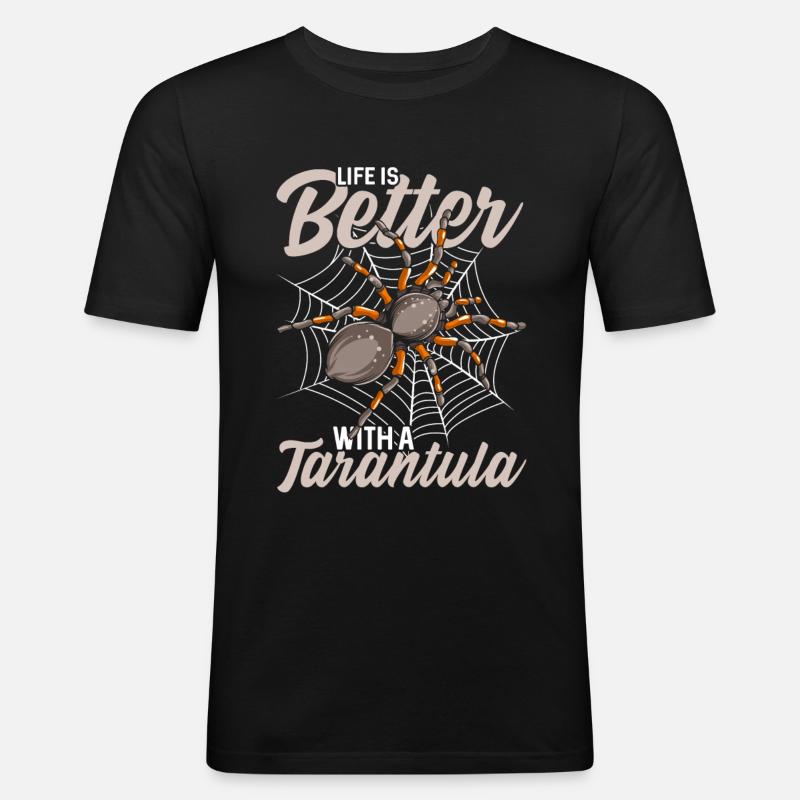 Spinne - Männer Slim Fit T-Shirt - Schwarz