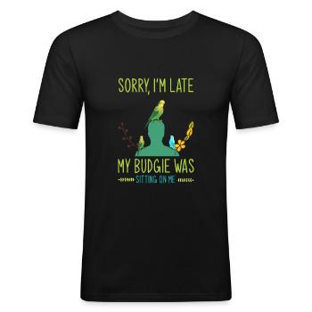 Budgerigar, budgerigars, birds - Men's Slim Fit T-Shirt - black - Front - Nik (191cm)