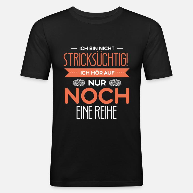 Stricken Stickerin Schneiderin Geschenkidee - Männer Slim Fit T-Shirt - Schwarz