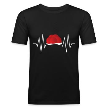 bollenhut ekg - Männer Slim Fit T-Shirt - Schwarz - Vorne - Nik (191cm)