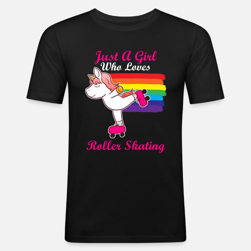 Roller Skating - Männer Slim Fit T-Shirt - Schwarz