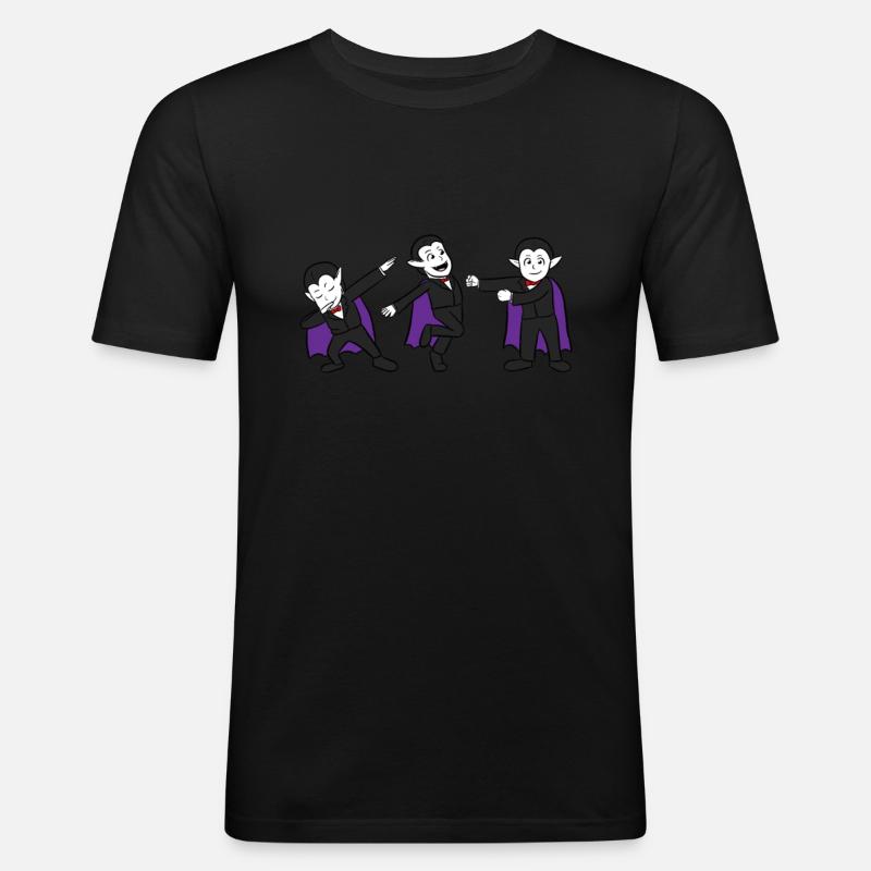 Dancing Vampire - Männer Slim Fit T-Shirt - Schwarz